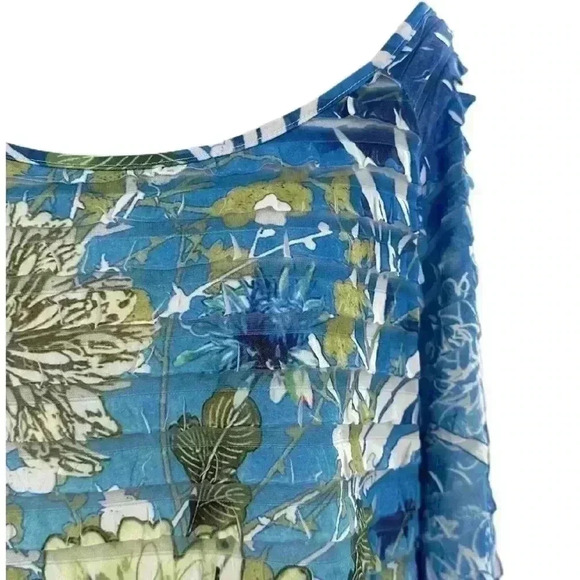 Kaktus womens tops size L multicolored floral lightweight costal granny - Picture 2 of 8